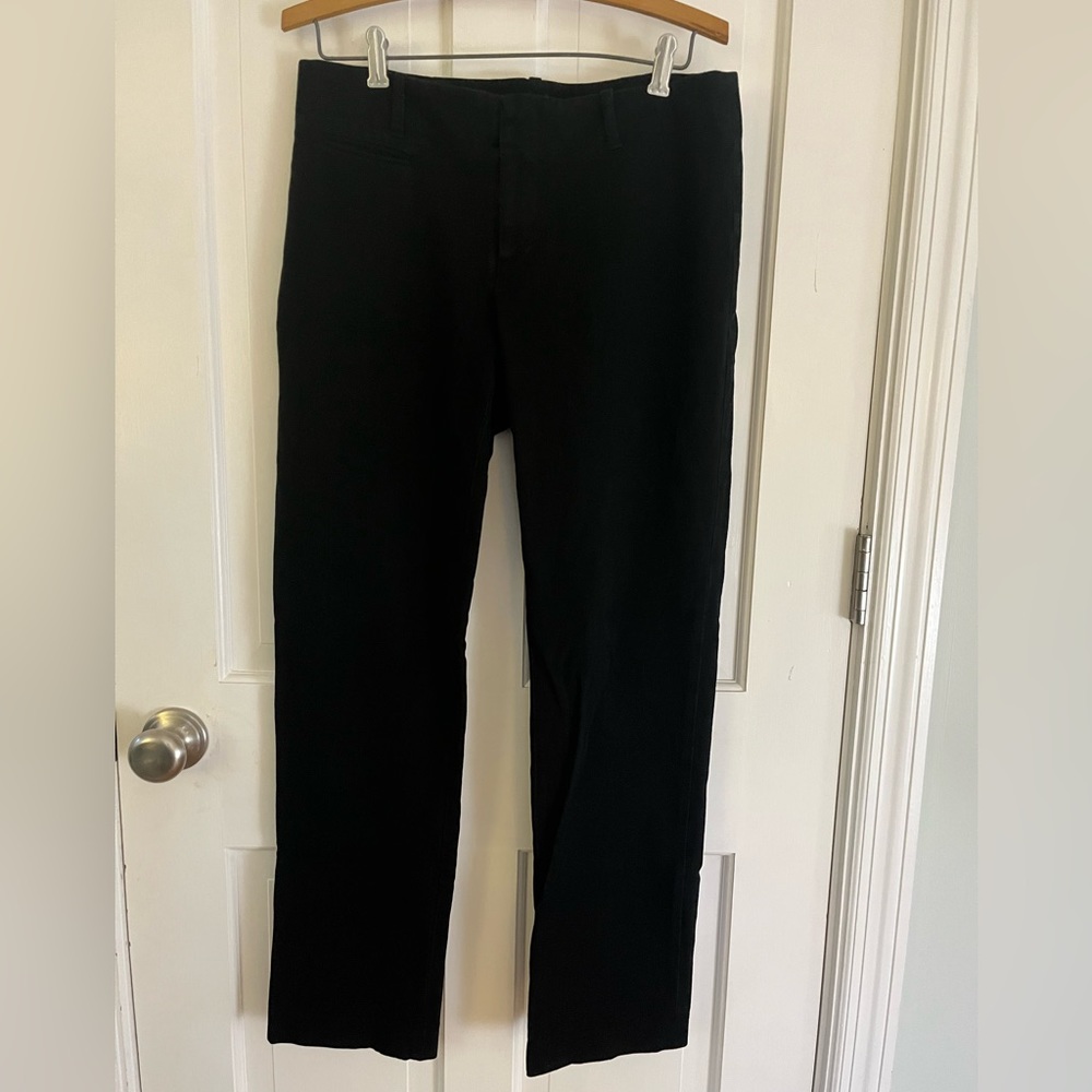 Viktor Classic Black Straight Leg Cotton Stretch Trousers Size 8R